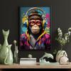 Fashion Canvas Painting Monkey With Headphones Graffiti Wall Art Bear Mona Lisa Print Street Pop Art Poster Home Decor Frameless No Frame