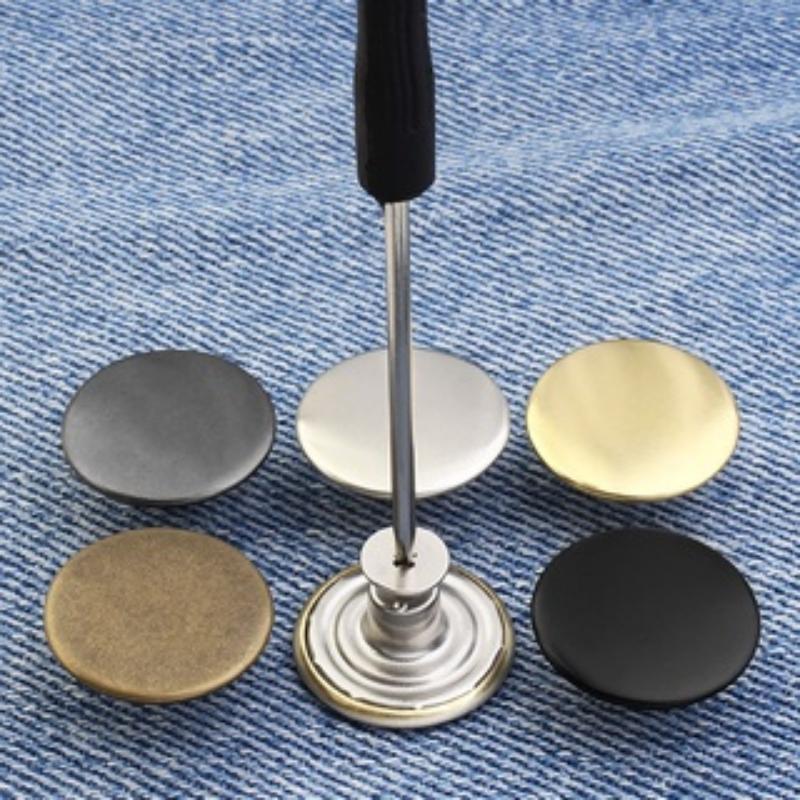 10 шт., съемные джинсовые пуговицы, регулируемая свободная талия, металлическая пуговица в стиле ретро, без швейных брюк, пряжки, винт, набор для ремонта ногтей, инструменты для отправки