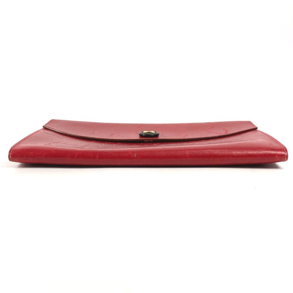 HERMES H logo vintage Pochette Rio Pochette Rio Clutch bag bag pouch Leather Red