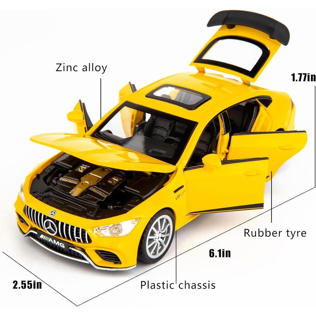 1/32 Benz AMG GT63 Модель автомобиля Литой игрушечный автомобиль с откидным механизмом, звуком и светом, дверь может открываться, игрушечный автомобиль для детей, подарок