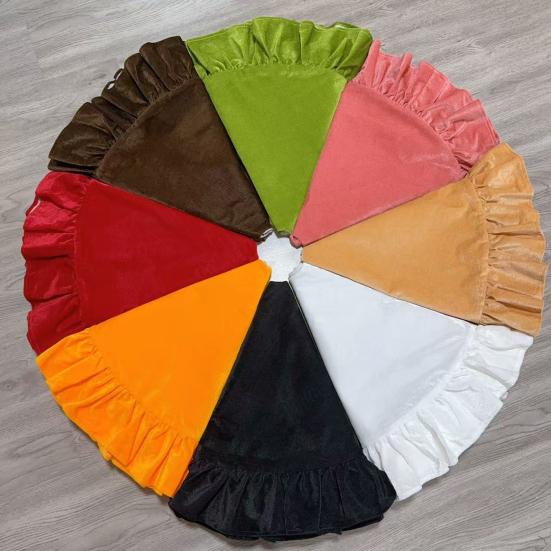 Yousheng Velvet Christmas Tree Skirt 48 Inch Ruffled Holiday Tree Skirt Rustic Xmas Tree Decoration Soft Festive Tree Apron for Cozy Celebrations