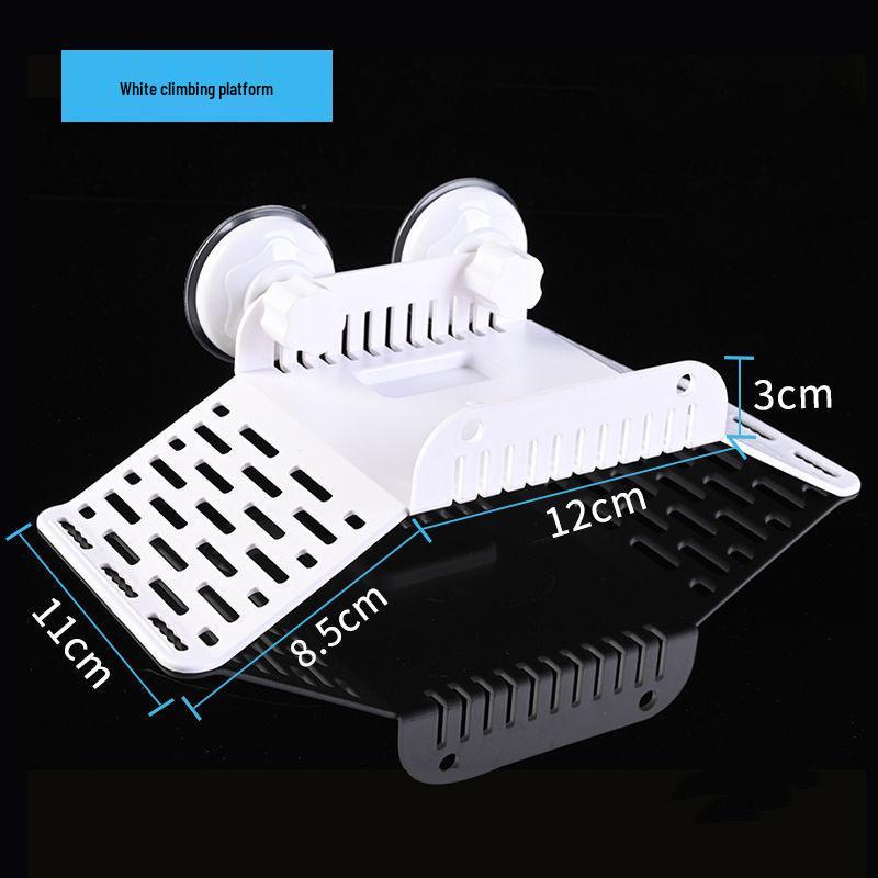 Acrylic Turtle Climbing & Sunbathing Platform with Feeding Trough - Small Size Floating Island for Tanks