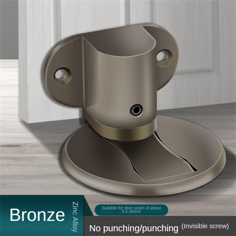 Дверной упор из нержавеющей стали без перфорации, прочный магнитный противоударный дверной упор, невидимый дверной упор для пола в ванной, мебель