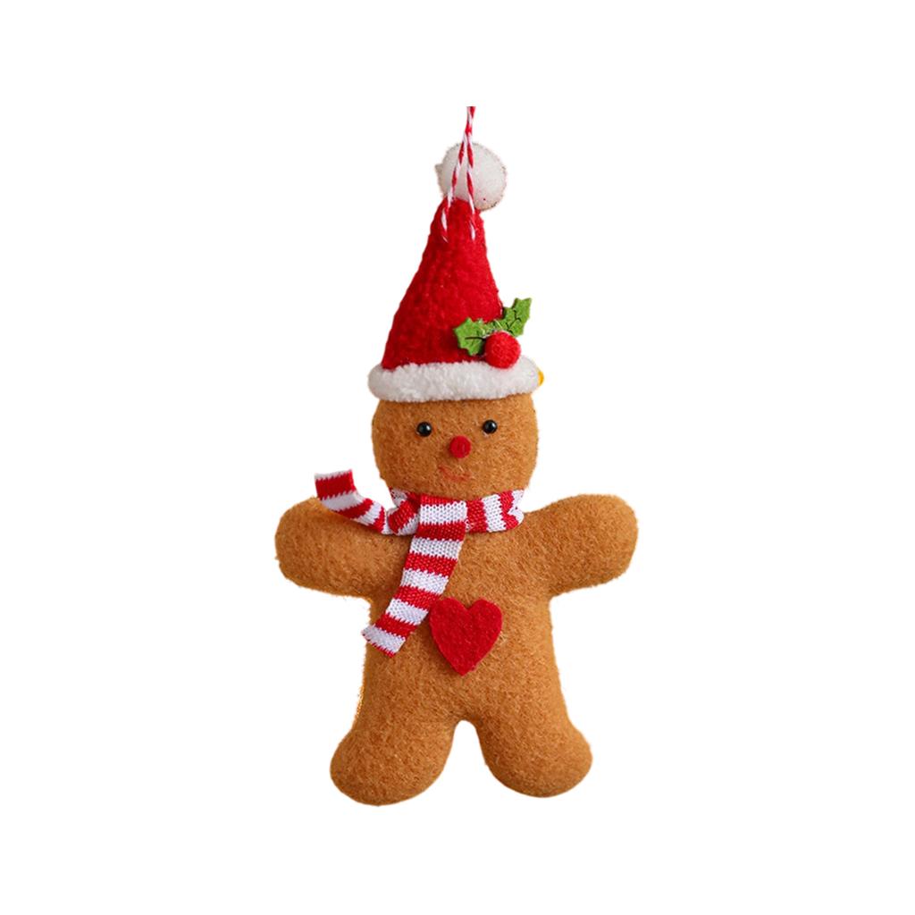 Coffee Gingerbread Doll Fabric Pendant Christmas Tree Christmas Pendant Scene Decoration Decoration