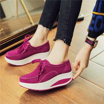 Весенние и летние туфли-качалки на шнуровке с толстой подошвой, увеличивающие рост, спортивная обувь, повседневные туфли-качалки, женские туфли-маффины