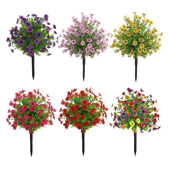 Искусственное топиарное дерево, искусственный кустарник с цветами, устойчивые к ультрафиолетовому излучению, искусственные растения с колышком для наружного, внутреннего сада, крыльца, декора