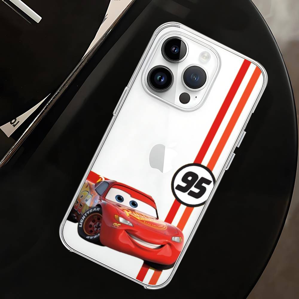 Чехол для телефона Cars L-Lightning M-McQueen Мягкий прозрачный чехол для IPhone 17 16 15 14 13 12 11 Pro Max Mini Plus Ударопрочный чехол