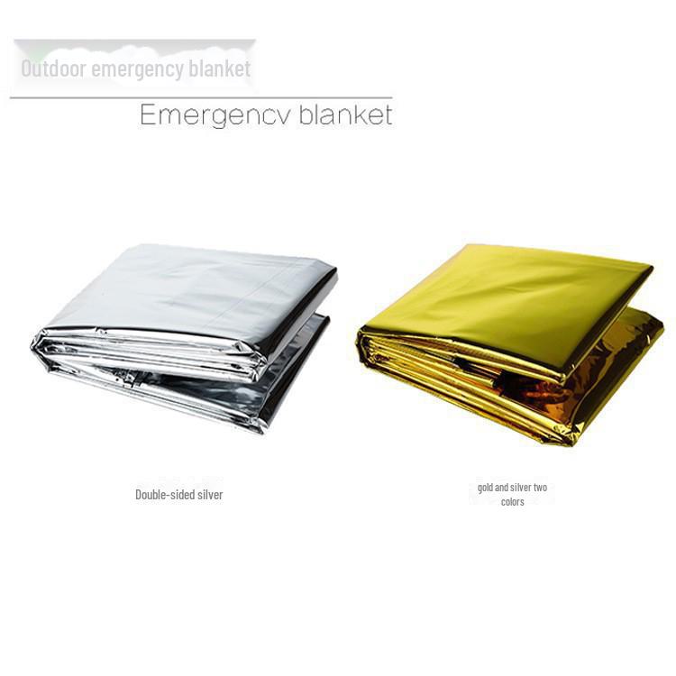 Reflective Survival Blanket: Emergency, Insulating, Sun-Protective, and Cold-Resistant Outdoor Gear.