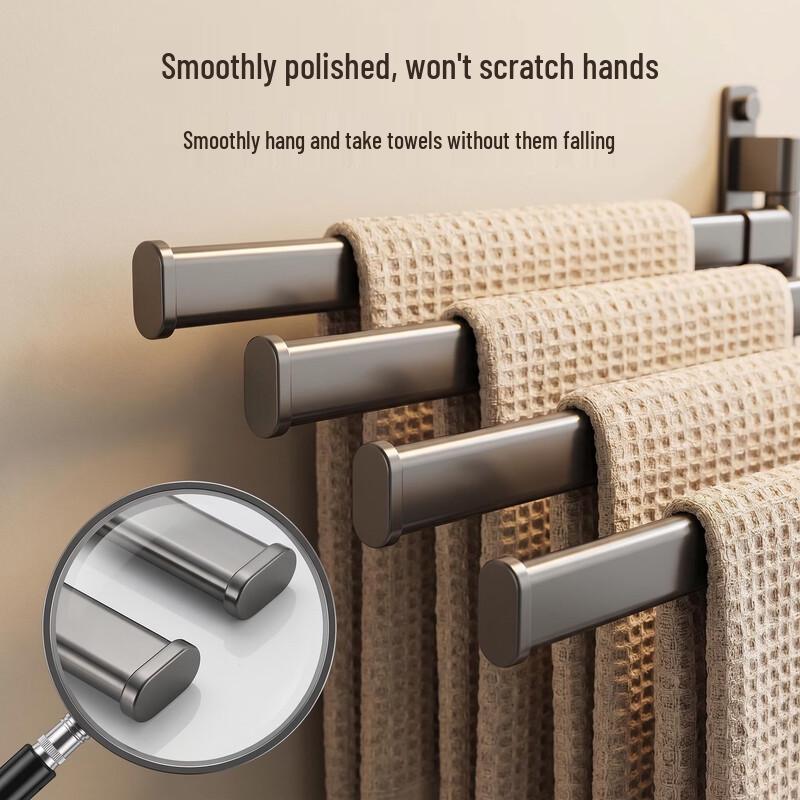 No-Drill Rotatable Space Aluminum Towel Rack