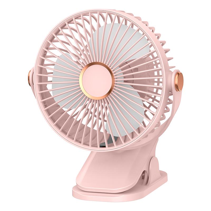 USB Rechargeable Clip-On Fan with Night Light for Dorm, Bed, and Desk