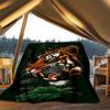 1pc Tiger Print Throw Blanket Polyester Fiber, Lightweight Flannel, Soft & Warm, All Season Use for Outdoor, Camping Digital Print