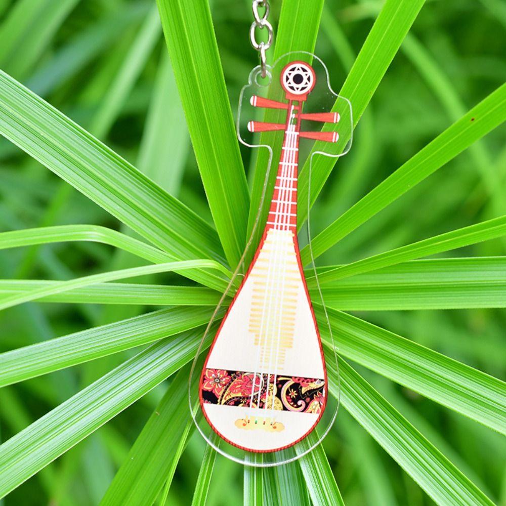 Cello Guitar Acrylic Keychain VIOLIN Electric Guitar Model Keyring Bag Pendant