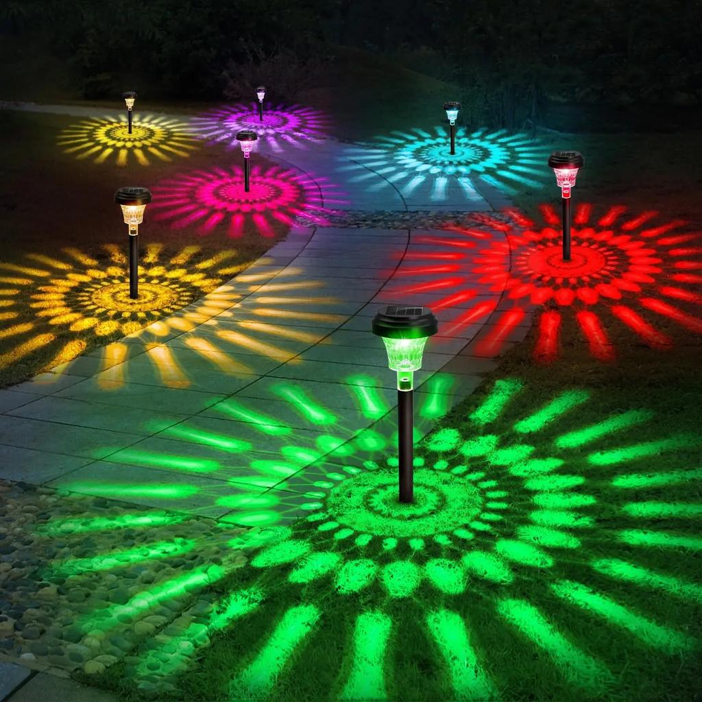 4/1pcs Outdoor Solar Yard Lamp Solar Pathway Lights RGB Color Changing/Warm White Waterproof LED Solar Lights for Garden Path