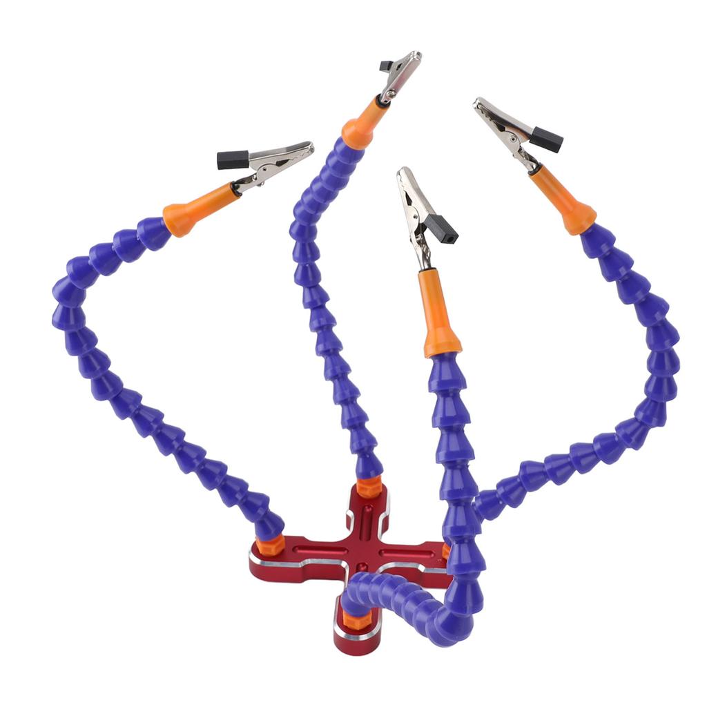 Soldering Helping Hands 4 Flexible Arms Aluminum Alloy Base Third Hand Tools with 4pcs Clips for Assembly Repair Modeling Jewelry Making