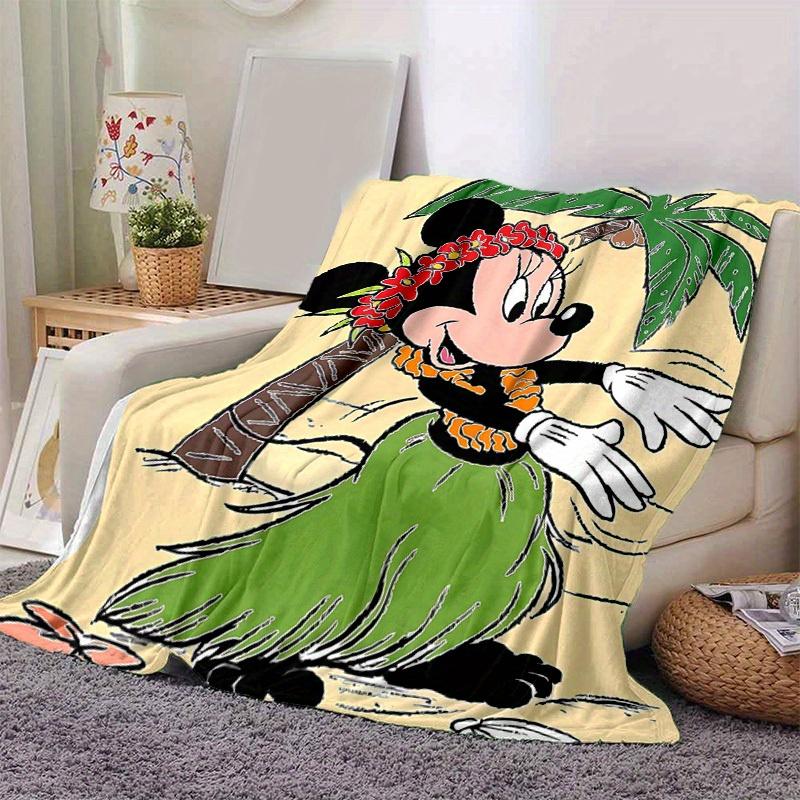 1pc Minnie Mouse Hawaiian Hula Girl Home Decor Throw Blanket Perfect for Couch, Bed, Travel