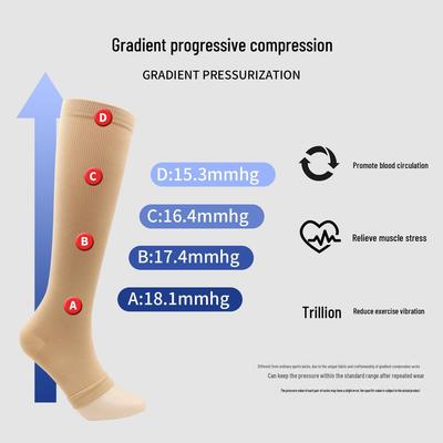 Черно-белые модные компрессионные носки с открытым носком для мужчин и женщин - Европейские и американские виды спорта на открытом воздухе