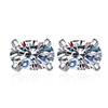Fine Jewelry 1/2/0.5CT*2 Oval Cut GRA Certified VVs1 Diamond Moissanite Earrings S925 Sterling Silver Stud Earrings of Ladies