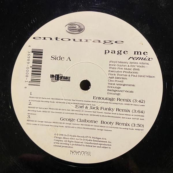 12inch Record ENTOURAGE - Page Me Remix UND0008 Un-D-Nyable Rec Dance & Electronica Used