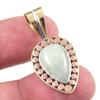 Natural Aquamarine Gemstone 925 Solid Sterling Silver TwoTone Pendant 1.25" N7m91