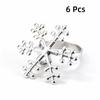6PCS Gold/Silver Christmas Snowflake Napkin Ring Metal Napkin Buckle Xmas Napkin Holder  Restaurant