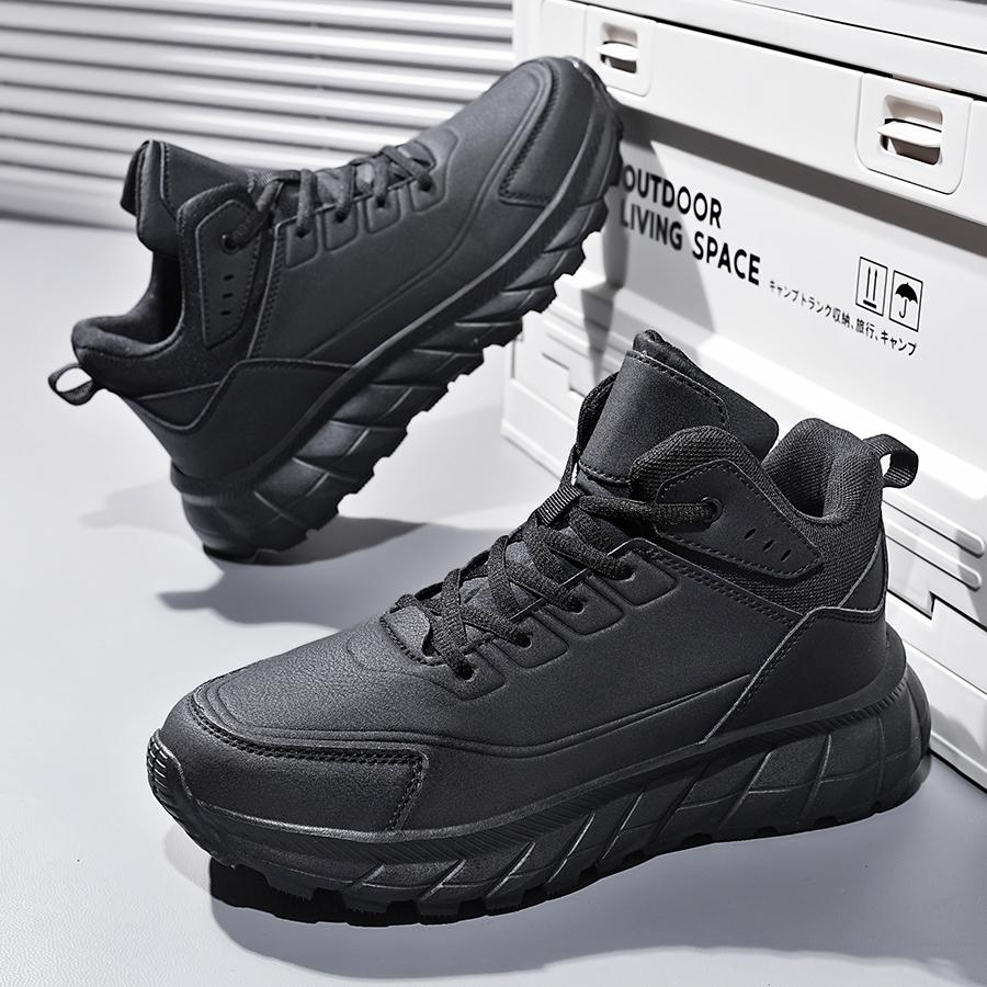 Fashion New Men's Boots Plush Flat Bottom Shoes for Men Waterproof Snow Boot Winter Super Warm Outdoor Comfortable Hiking Male Shoe