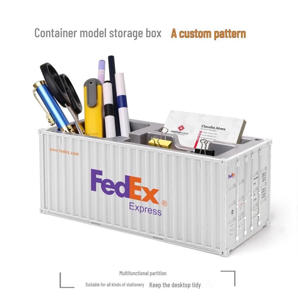 Модель настраиваемого логистического контейнера FedEx: Настольное украшение-держатель для ручек и визиток.