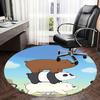 Round Chair Mat - Cute Cartoon Bear Stack Design Round Carpet for Home Decor, Office Use, Living Room