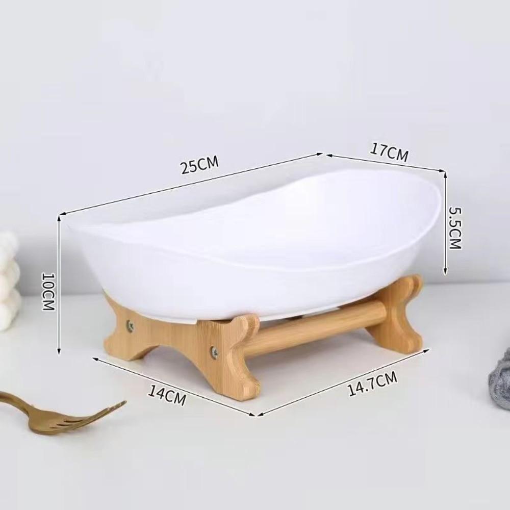 Oval Fruit Bowl Stand with Bamboo Stand Tiered Serving Tray Snack Storage Holder Home&Party Use