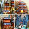 DIY Book Nook Kit Wooden Doll House 3D Puzzle Assembly Model Doll House DIY Handmade Toy Set With Lights Bookshelf Bookend Gifts