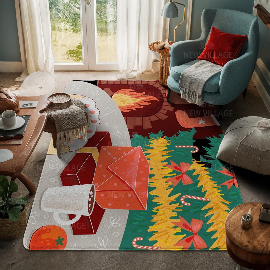 Ковер у входа в дом Домашний коврик у двери Гостиная Ванная Комната Ноги ванная комната Нескользящие коврики с водопоглощением для ванной Счастливого Рождества зима