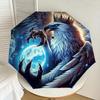 1pc Eagle Fantasy Artwork Fashionable Automatic Opening/Closing Folding Umbrella with 8 Iron Bones, Plastic Handle yy251015010