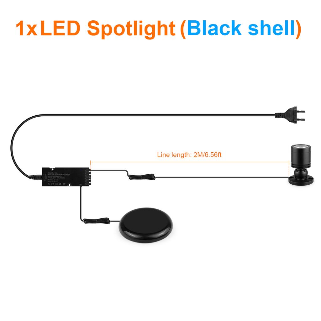 Коллекционный витринный шкаф Подполочные светодиодные точечные светильники с сенсорным диммируемым выключателем для вина, ювелирных изделий, игрушек, декоративное освещение