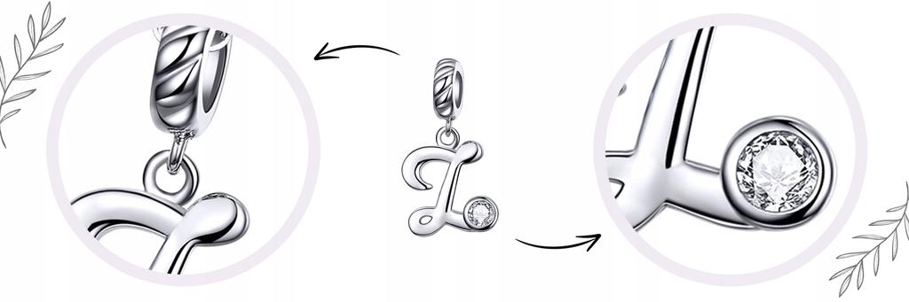 Charms Letter Z Pendant Pr 925 Bead Hanging Zircons Letter