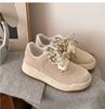 Lightweight and Breathable Retro Versatile Round Head Platform Casual Board Shoes Women's 2025 New Spring and Autumn Lightweight Height-increasing Sp