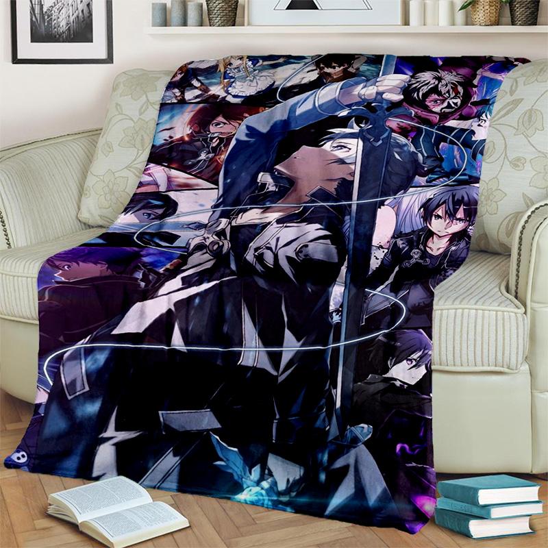 Одеяло с героями мультфильмов «Sword Art Online SAO», мягкое одеяло для дома, спальни, кровати, дивана, пикника, путешествия, офиса, детское одеяло