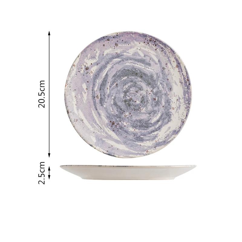 Стиль легкой роскоши Цветные керамические тарелки Ресторан Десерты Салатная тарелка Тарелка для вкусных блюд Креативная бытовая посуда