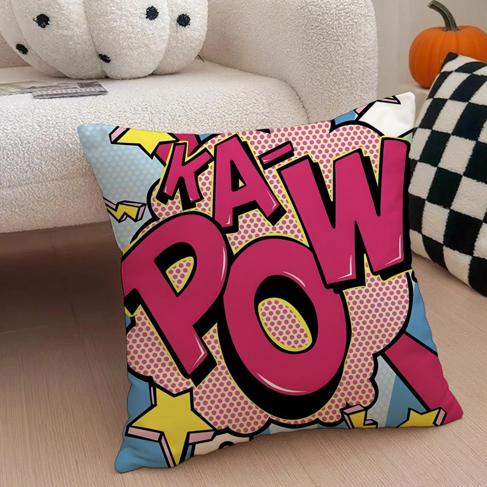 Classic Pop Art American Art RRoy Lichtenstein Cushion Cover Throw Pillow Cover Hidden Button Durable Polyester Chair Cushion