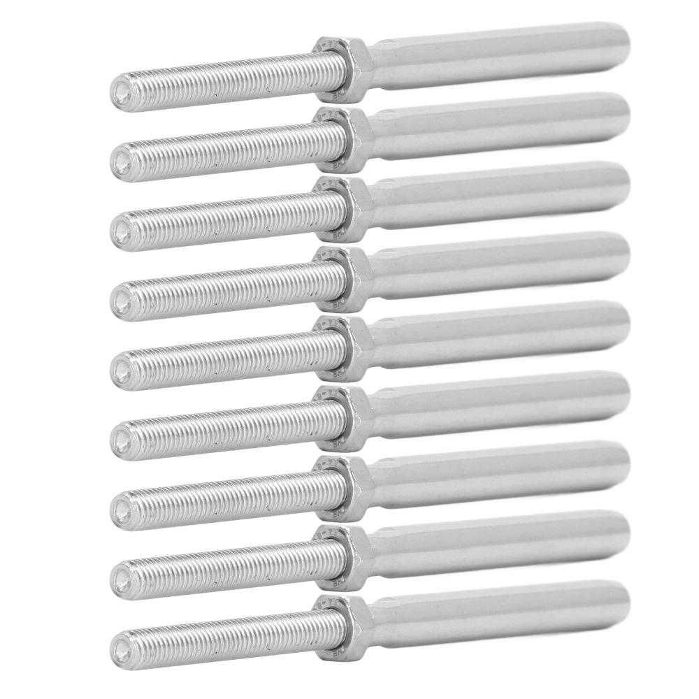 10pcs Hand Swage Design Cable Railing Tensioners Premium Wire Rope Connectors Deck Railing System