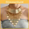 Style Fashionable Ethnic Multi Layer Tassel Design Women Metal Collar Necklace