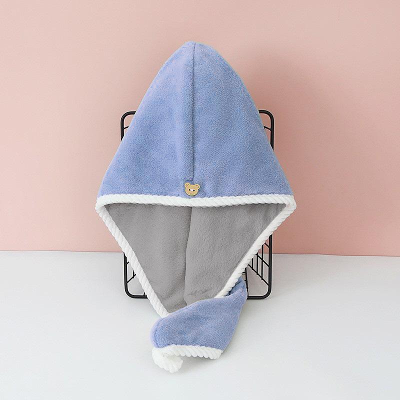 Coral Plush Dry Hair Cap Double Layered Thickened Women Water Absorbing Quick Drying Hair Wiping Towel Bath Cap Headband Towels
