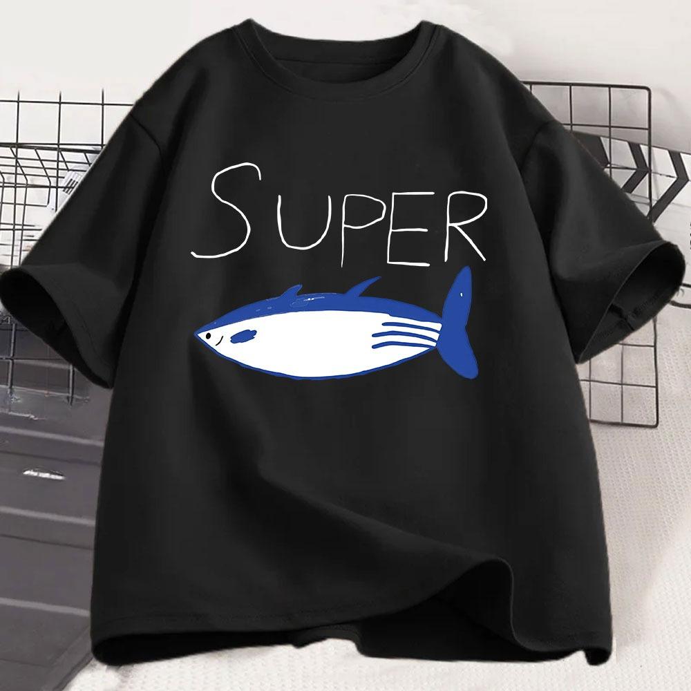 Kpop Korean Jin Super Tuna Fish Tshirts Fashion Vintage Short Sleeve Tshirt Unisex Unisex Clothing Cotton Casual Oversized T Shirt
