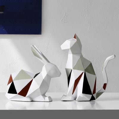 Современные скандинавские простые геометрические животные орнаменты Кот и кролик креативная гостиная тумба под телевизор настольные мягкие украшения