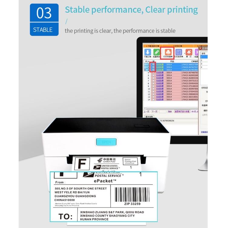 POS-9220 100x150мм Термопринтер чеков и самоклеящихся этикеток Express Bill, USB + Bluetooth Версия с держателем, EU Вилка