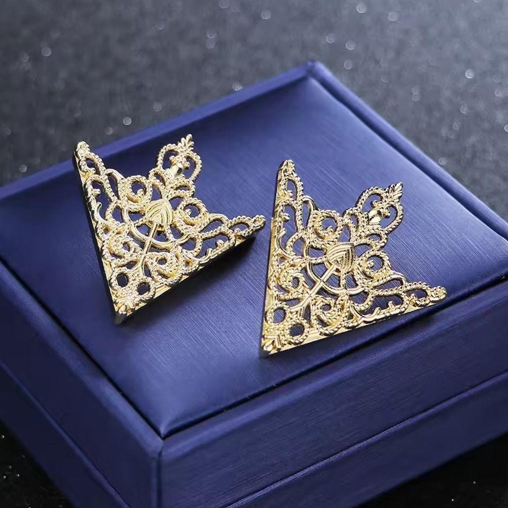 Hollowed Out Triangle Shirt Collar Pin Clothes Decorative Pin  For Business Ceremony Banquet