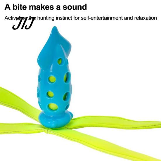 Durable Dog Chew Toys Octopus Squid Toy, Interactive Tug Squeaky Pet Molar Toy with Washable Squeak for Pets Fabric Strips, Waterproof Dogs,