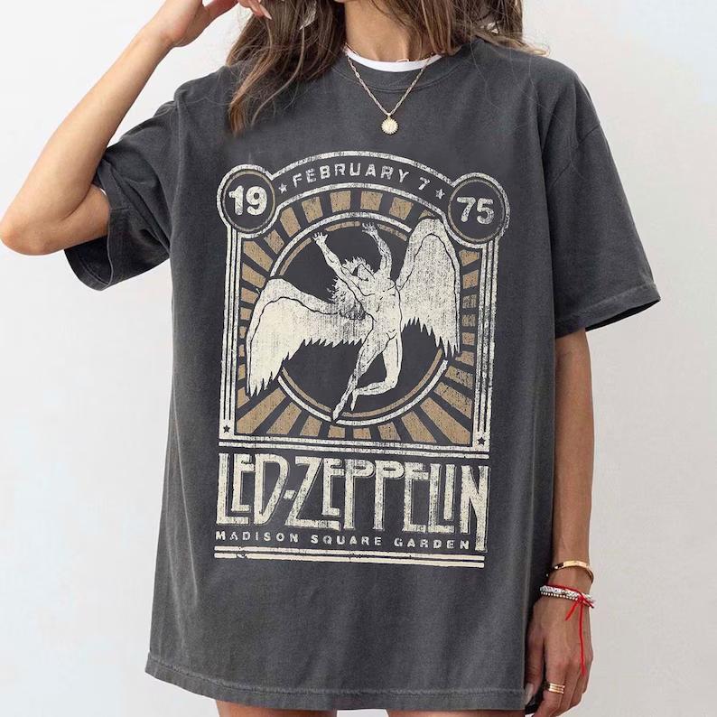Летняя Новая Хлопковая Унисекс Футболка Рок-группы Led Zeppelin Модная Спортивная С Коротким Рукавом Популярная Унисекс