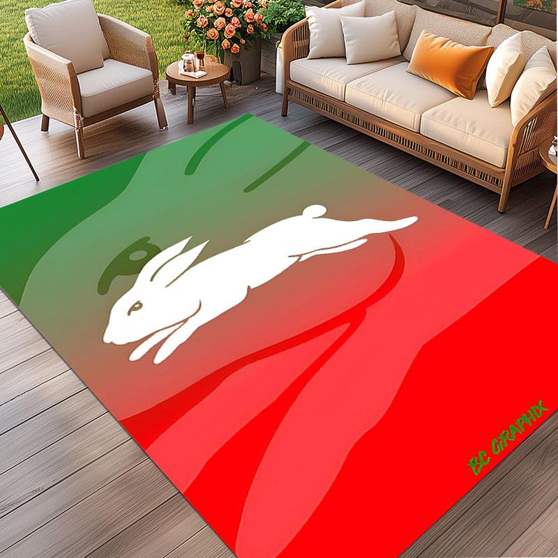 South Sydney Rabbitohs Print Rug, Washable Floor Carpet, For Entryway Dorm Laundry Room Office Study, Home Decor Birthday Christmas Gift