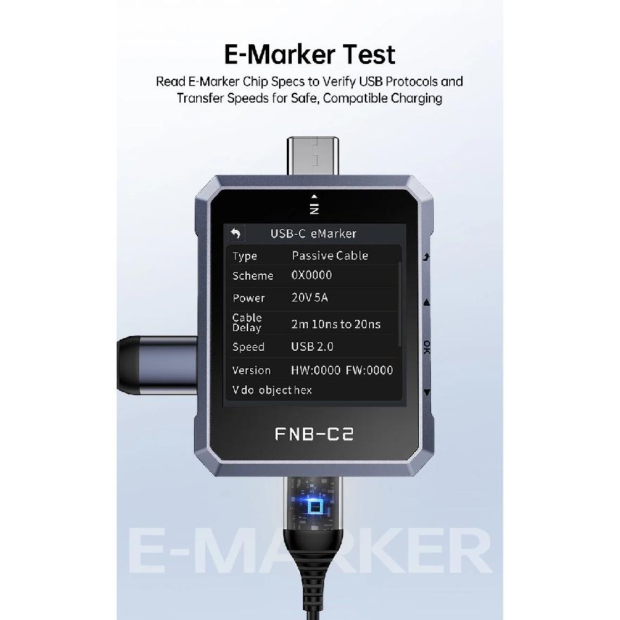 FNIRSI FNB-C2 Портативный Type-C Быстрая Зарядка измерение PD3.1 QC5.0 Макс. Мощность 240 Вт Цифровой Мощность, Смартфоны и USB Зарядные Устройства