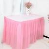 Одноразовая водонепроницаемая юбка для стола с клейкой лентой 420x70 см Прочная пластиковая накидка для свадьбы, дня рождения, вечеринки Легкая уборка Элегантный декор для мероприятия