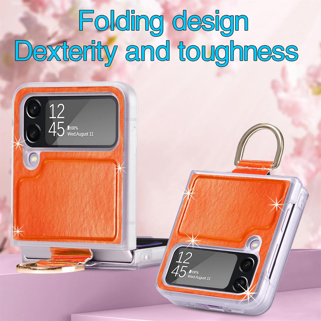 Luxury Fashion Colorful Ring Holder Folding Case For Samsung Galaxy Z Flip4 Flip 4 5g Zflip4 Comfortable Protective Cover